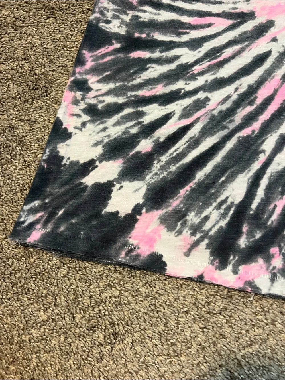 Justice Pink & Black Tie-Dye Tee with Positive Slogan